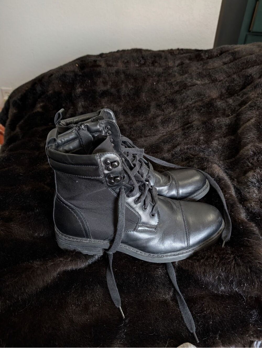 Steve Madden Lineup Cap Toe Boot Size 10 Mens combat shoes black